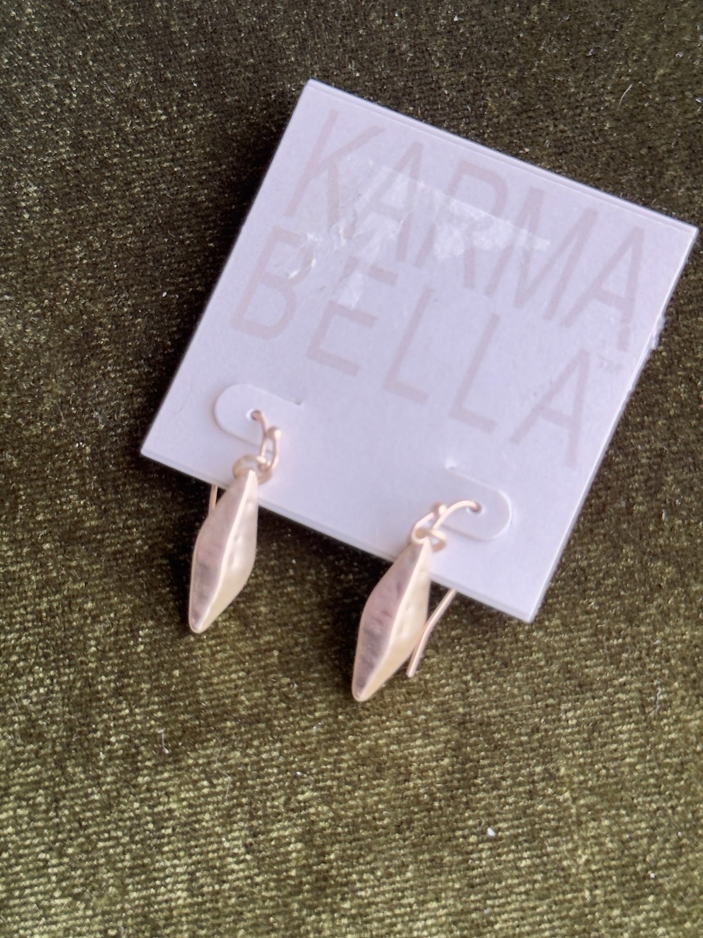 Karma Bella Rose Gold Leaf Drop Earrings